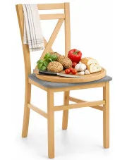 Drewniane nowoczesne krzesło do kuchni dąb miodowy - Stellar w sklepie Edinos.pl