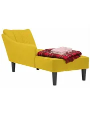Nowoczesny żółty szezlong z podłokietnikiem - Filus w sklepie Edinos.pl