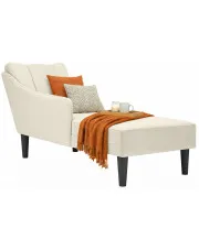 Kremowy aksamitny szezlong - Filus w sklepie Edinos.pl