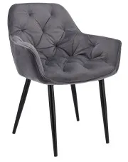 Szare tapicerowane krzesło nieobrotowe do biurka - Odine w sklepie Edinos.pl