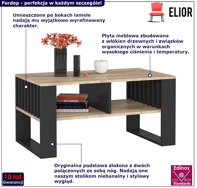 Ława Tobera 4X czarny+dąb sonoma