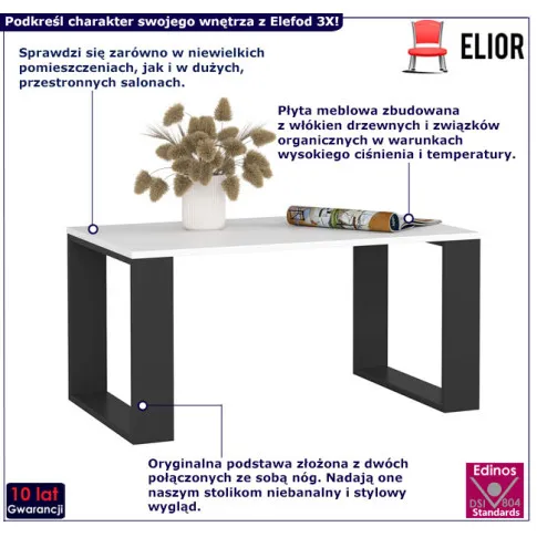 Mała ława Elefod 3X kolor czarny+biały