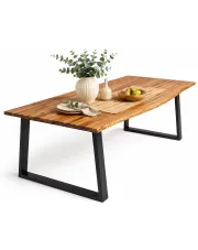 Jadalniany stół z akacji Kaniko – brązowy w sklepie Edinos.pl