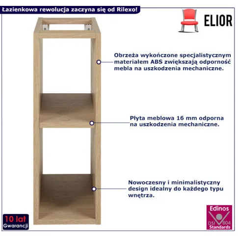 Mała szafka łazienkowa Rilexo 3X kolor jasny dąb