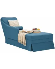 Niebieski aksamitny szezlong - Mollie w sklepie Edinos.pl