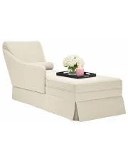 Elegancki kremowy szezlong tapicerowany aksamitem - Mollie w sklepie Edinos.pl