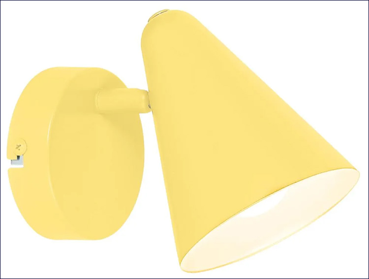 Żółty metalowy kinkiet D216-Klea