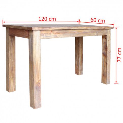 Szczegółowe wymiary drewnianego stolika Afilia 2X