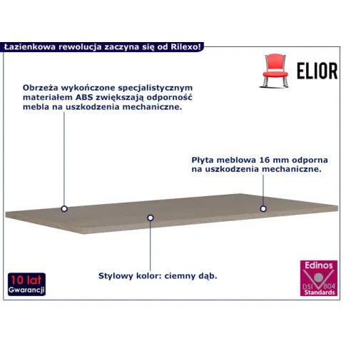 Blat łazienkowy 120 cm Rilexo 7X w kolorze ciemny dąb