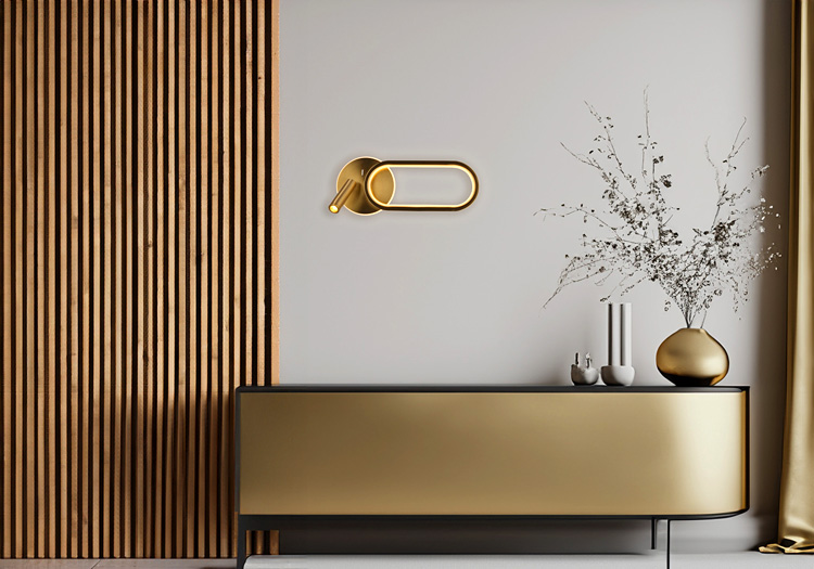 Złoty metalowy kinkiet D217-Klea