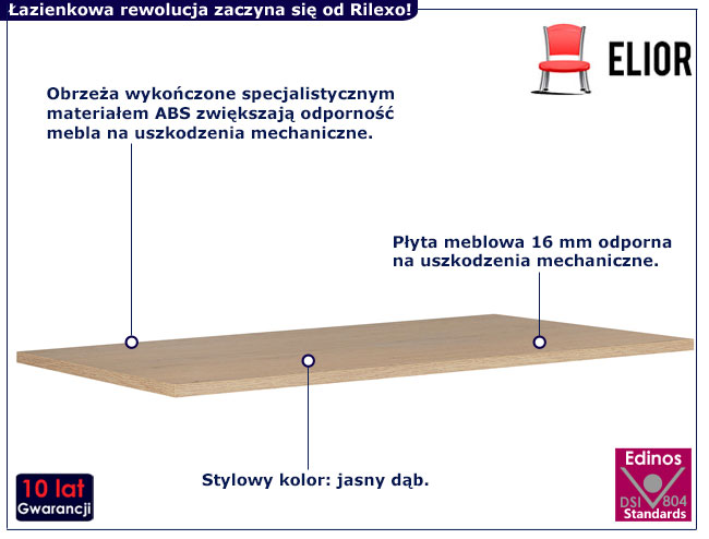 Blat łazienkowy Bruno 9X jasny dąb