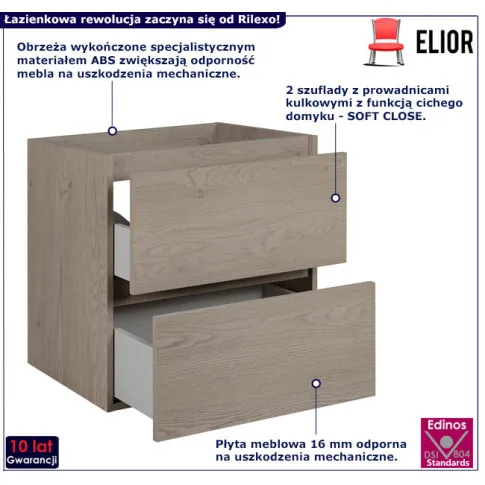 Szafka z 2 szufladami Rilexo 11X kolor ciemny dąb