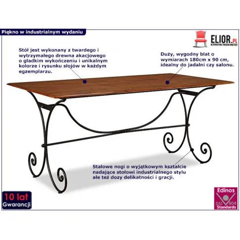 Zdjęcie stół industrialny Lajos 2G - palisander | Edinos.pl