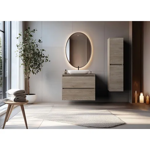 Prezentacja szafki łazienkowej Rilexo 12X kolor ciemny dąb