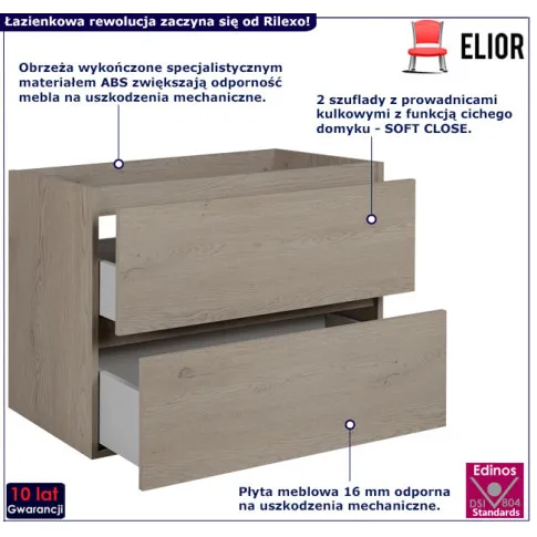 Szafka z 2 szufladami Rilexo 12X kolor ciemny dąb