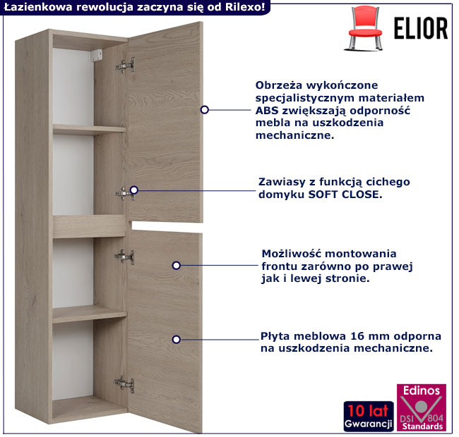 Słupek łazienkowy Bruno 13X ciemny dąb