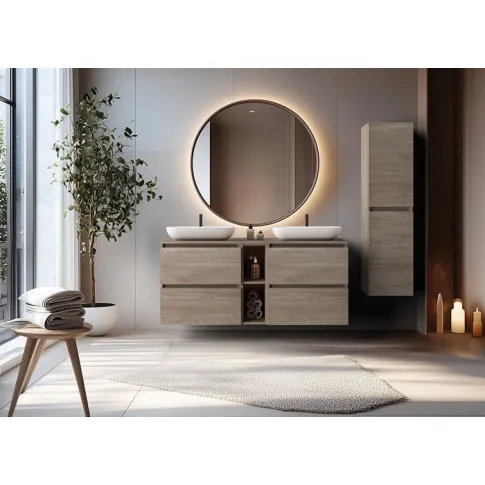 Podwieszane meble łazienkowe z zestawu Rilexo 17X ciemny dąb