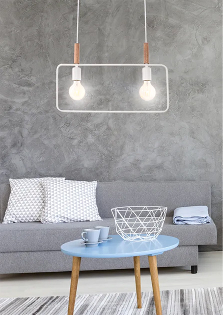 Biała lampa wisząca S125-Mesa