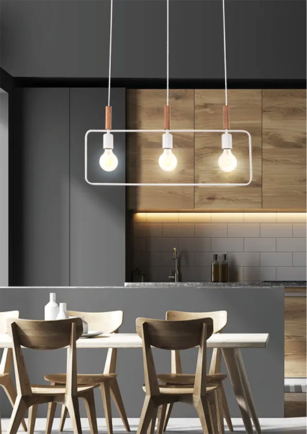 Biała industrialna lampa wisząca D224-Fevi