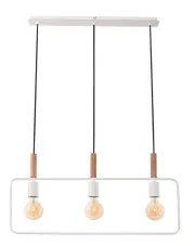 Biała potrójna lampa wisząca w stylu industrialnym - D224-Fevi w sklepie Edinos.pl