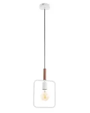 Biała pojedyncza lampa wisząca w stylu industrialnym - D222-Fevi w sklepie Edinos.pl