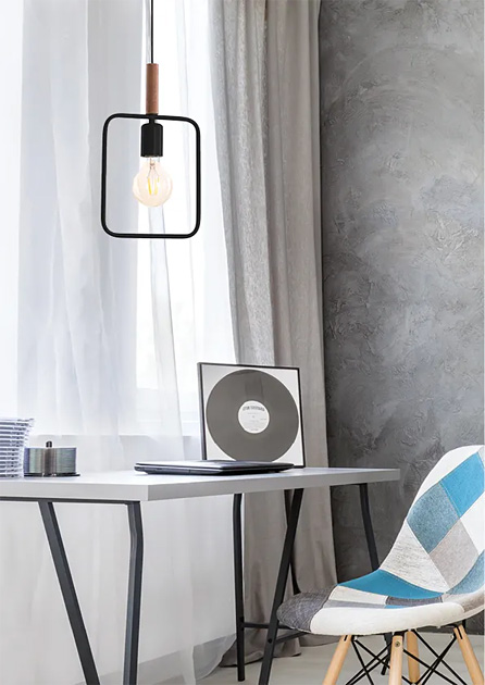 Czarna lampa wisząca L923-Mesa