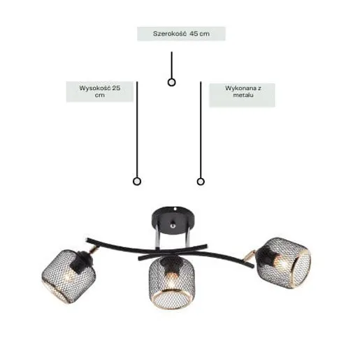 wymiary  lampy sufitowej Hartena m026