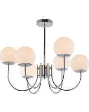 Chromowany żyrandol sześcioramienny w stylu glamour - M027 - Łeba w sklepie Edinos.pl