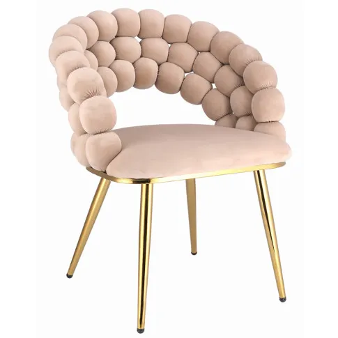 Beżowe krzesło welurowe Brevios