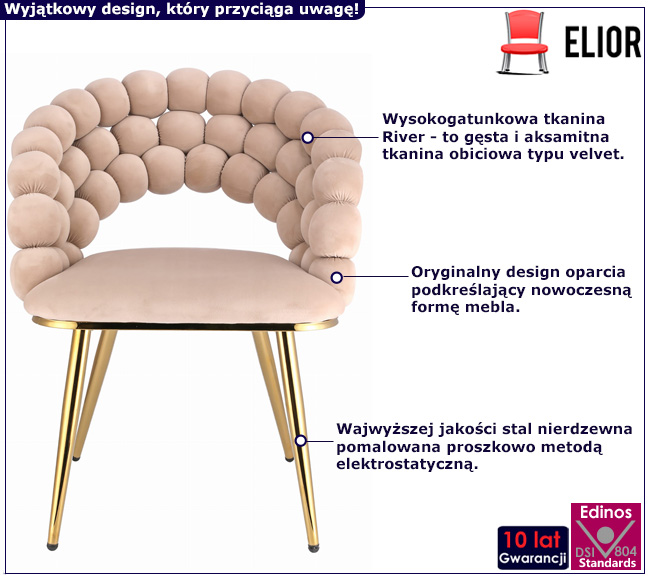 Beżowe krzesło Waris