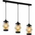 Czarna trzykloszowa lampa w stylu glamoru - M033 - Niras