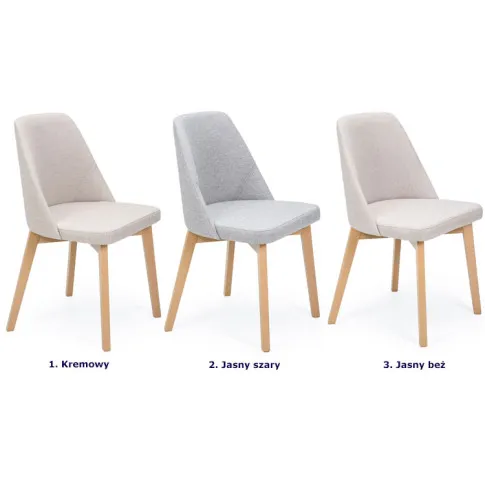 Szczegółowe zdjęcie nr 4 produktu Jasnobeżowe krzesło tapicerowane nowoczesne - Fima 8X