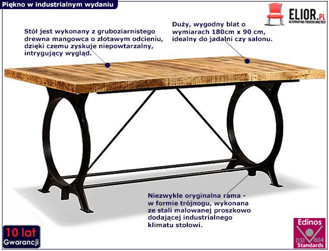 Stół Fermin 3F - infografika