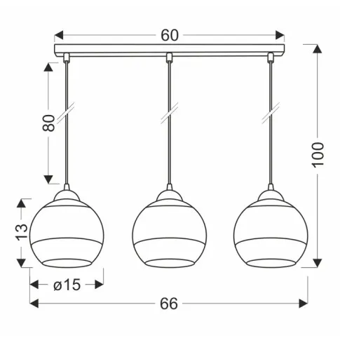 Wymiary lampy wiszącej D238-Gris