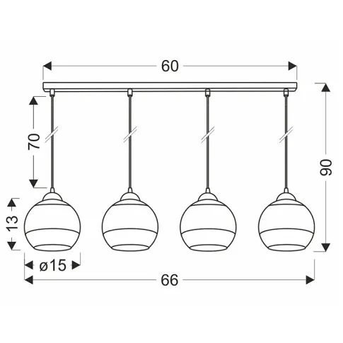 Wymiary lampy wiszącej D239-Gris