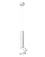 Biała nowoczesna pojedyncza lampa wisząca tuba - D240-Exin w sklepie Edinos.pl