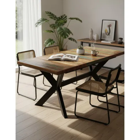 Industrialny stół z drewna mango – Glefro 5X(1)