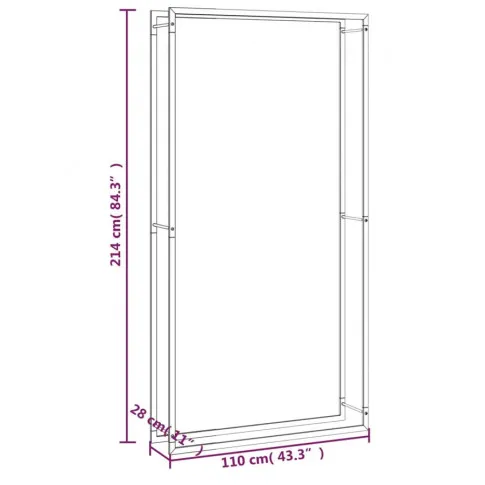 Szczegółowe zdjęcie nr 5 produktu Metalowy stojak na drewno kominkowe - Lobis 6X 110x28x214