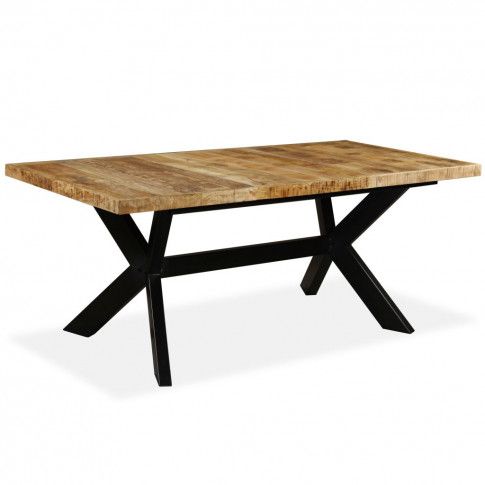 Szczegółowe zdjęcie nr 9 produktu Prostokątny stół z drewna mango w stylu loft  Kalis 5X – jasnobrązowy 