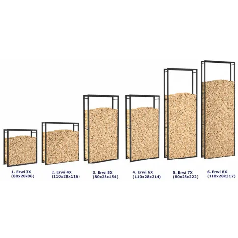 Szczegółowe zdjęcie nr 5 produktu Metalowy regał na drewno kominkowe - Zicaro 4X 110x28x116