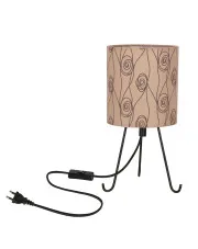 Brązowa lampka nocna z abażurem - D246-Kildi w sklepie Edinos.pl