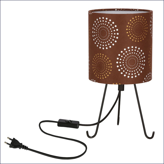 Lampka stołowa z brązowym abażurem D246-Kildi