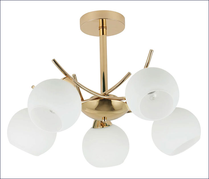 Złota lampa wisząca D248-Ilumox