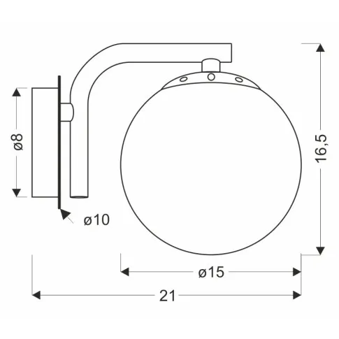 Wymiary kinkietu D250-Vave