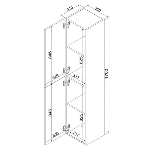 Wymiary regału Froser 12X