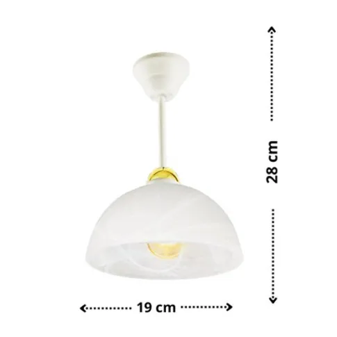 wymiary białej lampy do salonu M044 Rotip