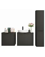 Zestaw podwieszanych mebli łazienkowych czarny groszek - Algo 13X w sklepie Edinos.pl