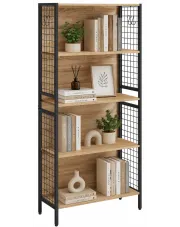 Regał drewno metal w stylu loft dąb sonoma - Helior 3X w sklepie Edinos.pl