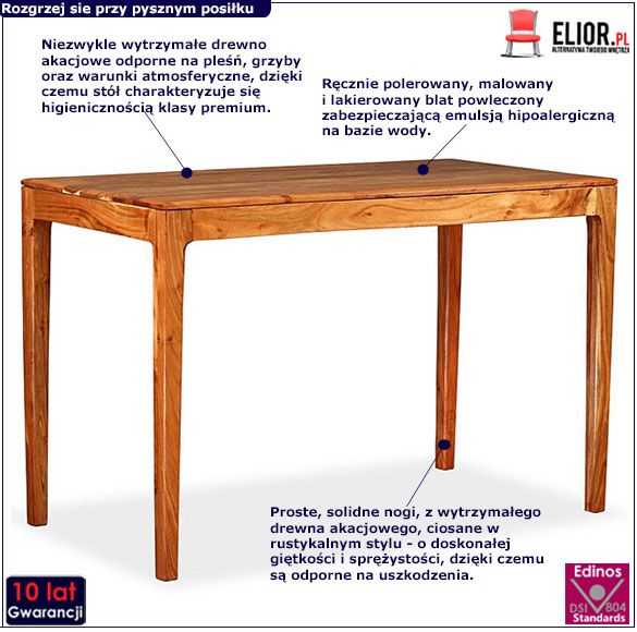 Stół akacjowy Shiner