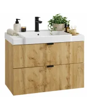 Szafka łazienkowa z 2 szufladami złoty dąb 60cm - Olia 10X w sklepie Edinos.pl